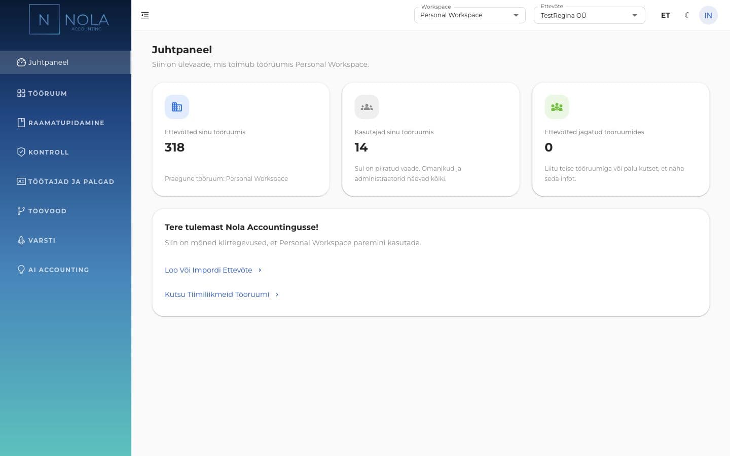 Nola dashboard