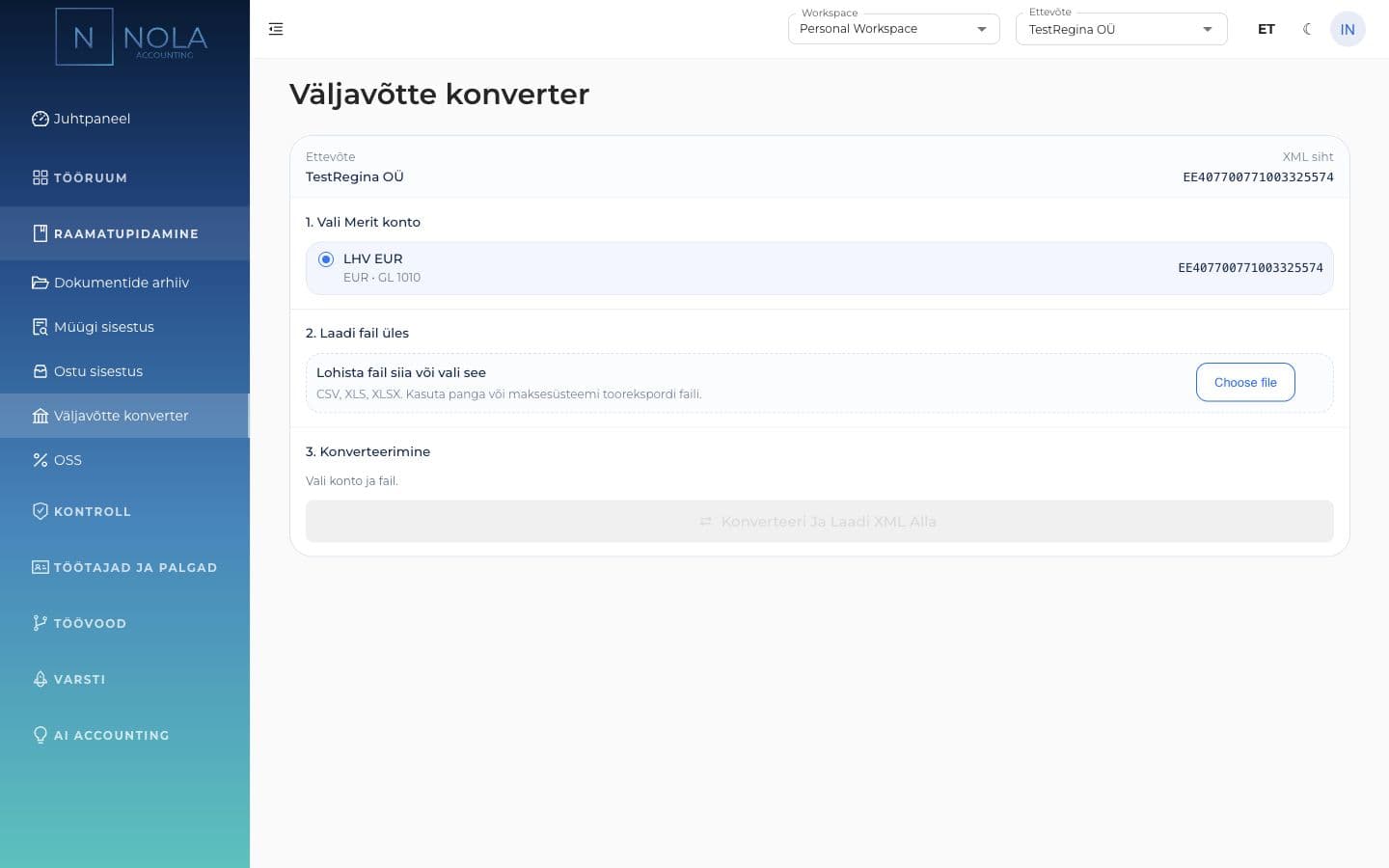 Pangaväljavõte ei impordi Meritisse? Tee see Nolas sobivaks