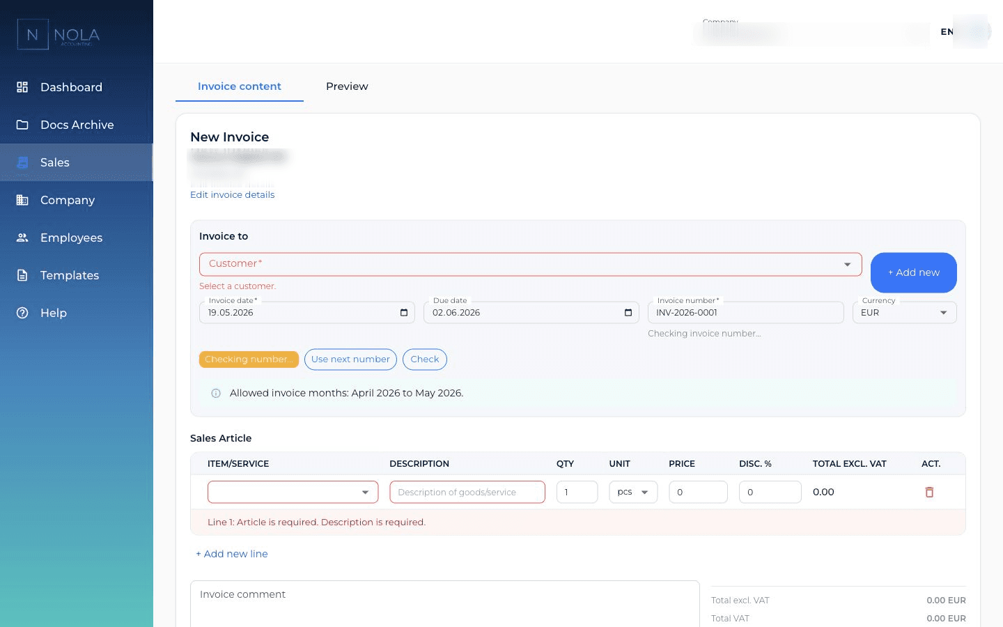 Create sales invoices and keep customer details organized